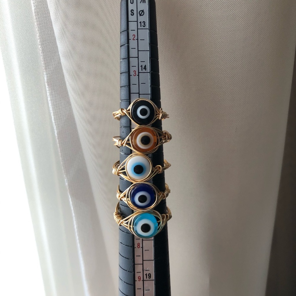 COLORFUL EVIL EYE RINGS! SWIPE➡️/READ BELOW⬇️ - Picture 4 of 6